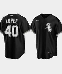 Men's Chicago White Sox 40 Reynaldo Lopez Black Alternate Jersey