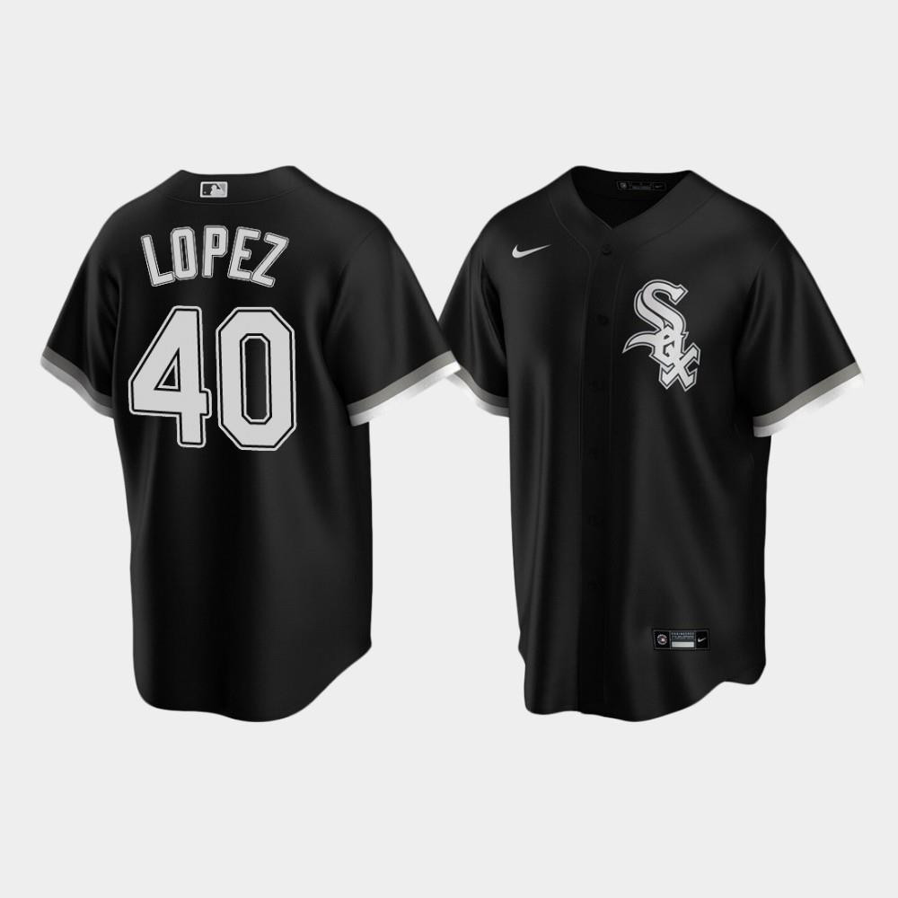 Men's Chicago White Sox 40 Reynaldo Lopez Black Alternate Jersey
