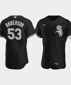 Men's Chicago White Sox 53 Drew Anderson Black Alternate Jersey