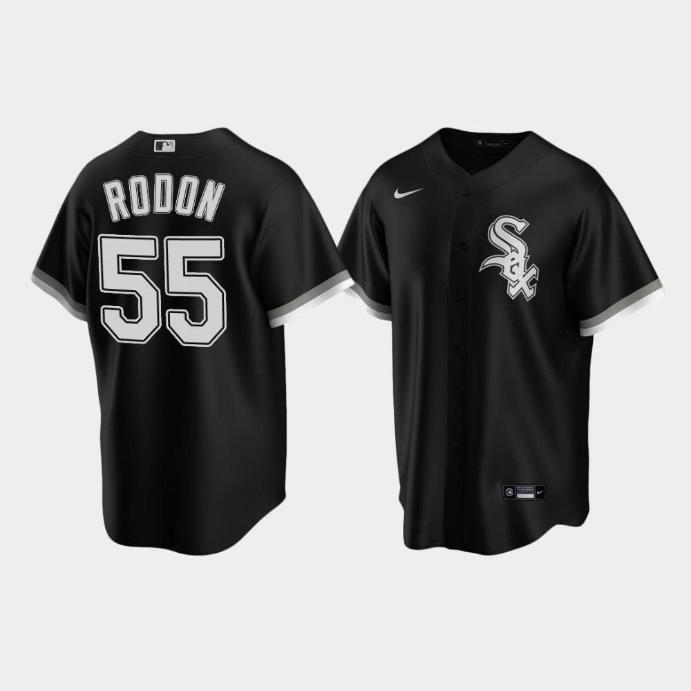 Men's Chicago White Sox 55 Carlos Rodon Black Alternate Jersey