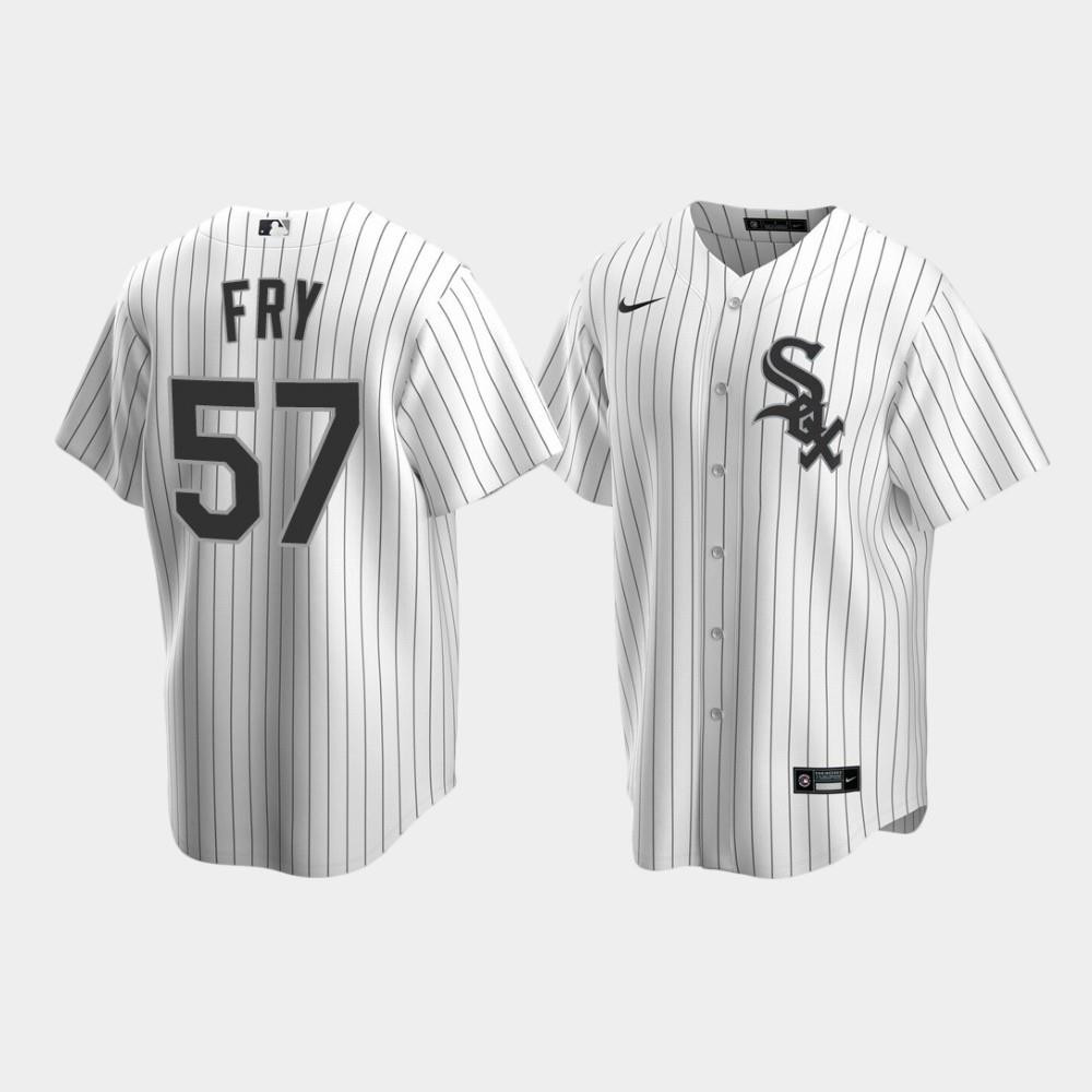 Men's Chicago White Sox 57 Jace Fry White Home Jersey
