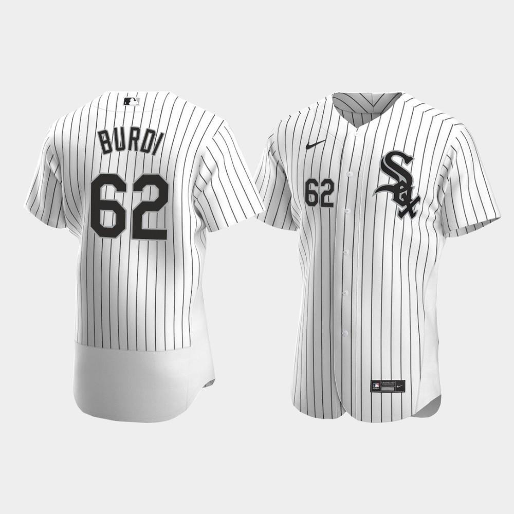 Men's Chicago White Sox 62 Zack Burdi White Home Jersey