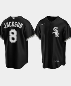 Men's Chicago White Sox 8 Bo Jackson Black Alternate Jersey