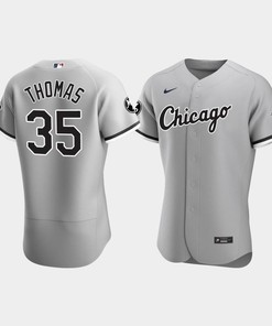 Men's Chicago White Sox Frank Thomas 35 Gray MR Patch Jersey
