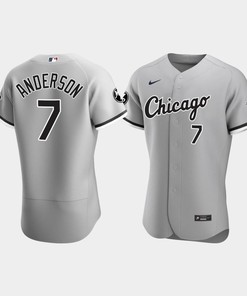 Men's Chicago White Sox Tim Anderson 7 Gray MR Patch Player Jersey