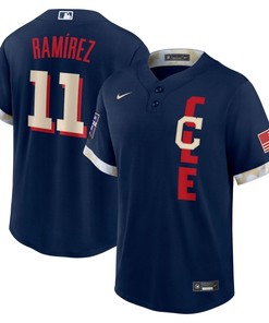 Mens Cleveland Jose Ramirez Navy 2021 Mlb All Star Game Player Jersey Gift For Cleveland Fans