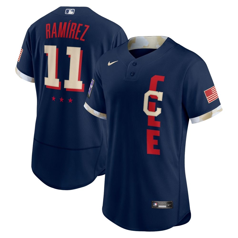 Mens Cleveland Jose Ramirez Navy 2021 Mlb All Star Game Player Jersey Gift For Cleveland Fans