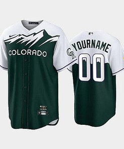 Men's Colorado Rockies 00 Custom 2022-23 City Connect Green Jersey