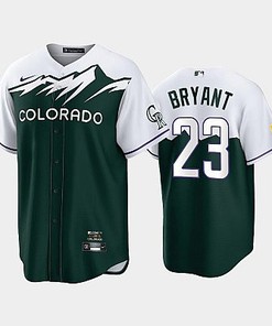 Men's Colorado Rockies 23 Kris Bryant 2022-23 City Connect Green Jersey