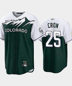 Men's Colorado Rockies 25 C.J.Cron 2022-23 City Connect Green Jersey