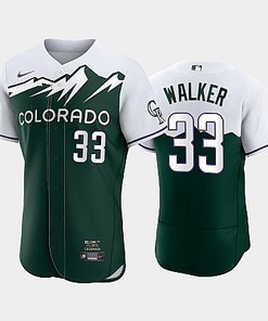 Men's Colorado Rockies 33 Larry Walker 2022-23 City Connect Green Jersey