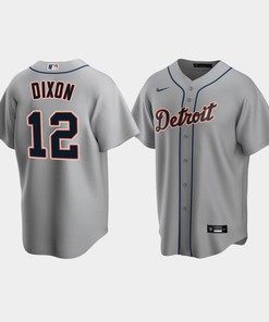 Men's Detroit Tigers 12 Brandon Dixon Gray Road Jersey
