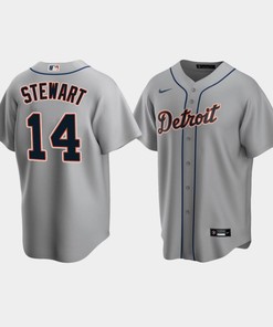 Men's Detroit Tigers 14 Christin Stewart Gray Road Jersey