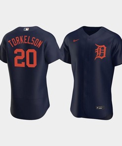 Men's Detroit Tigers 20 Spencer Torkelson Navy Alternate Team Jersey