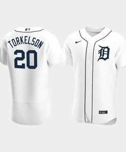 Men's Detroit Tigers 20 Spencer Torkelson White Home Jersey