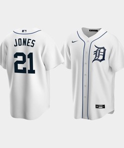 Men's Detroit Tigers 21 JaCoby Jones White Home Jersey