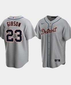 Men's Detroit Tigers 23 Kirk Gibson Gray Road Jersey