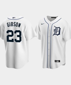 Men's Detroit Tigers 23 Kirk Gibson White Home Jersey