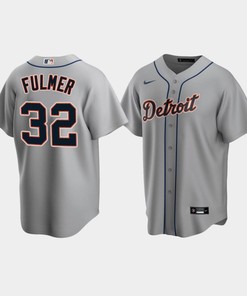 Men's Detroit Tigers 32 Michael Fulmer Gray Road Jersey