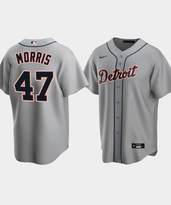 Men's Detroit Tigers 47 Jack Morris Gray Road Jersey