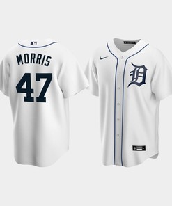 Men's Detroit Tigers 47 Jack Morris White Home Jersey