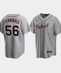 Men's Detroit Tigers 56 Spencer Turnbull Gray Road Jersey