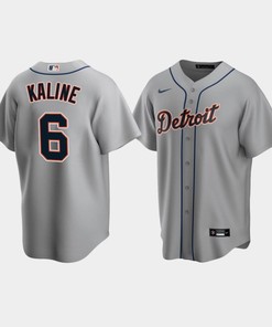 Men's Detroit Tigers 6 Al Kaline Gray Road Jersey
