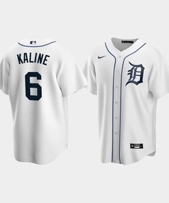Men's Detroit Tigers 6 Al Kaline White Home Jersey
