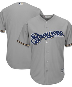 Men's Gray Milwaukee Brewers Team Official Jersey