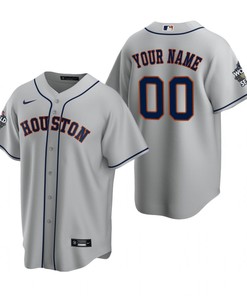 Men's Houston Astros Custom 00 Gray 2022-23 World Series Jersey