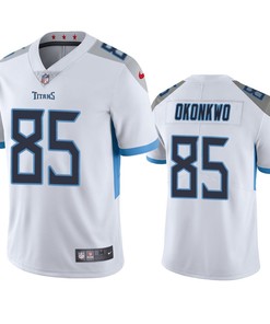 Men's Jersey Tennessee Titans Chigoziem Okonkwo 85 White Vapor Limited Jersey