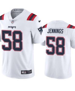 Men's JerseyNew England Patriots Anfernee Jennings 58 White Vapor Limited Jersey