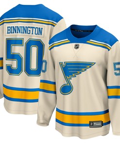 Men's Jordan Binnington Cream St. Louis Blues 2022 Winter Classic Breakaway Player Jersey Jersey