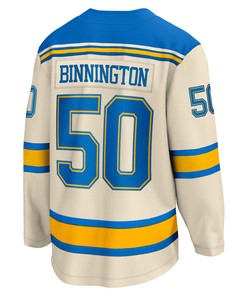 Men's Jordan Binnington Cream St. Louis Blues 2022 Winter Classic Breakaway Player Jersey Jersey