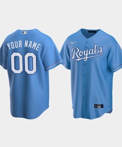 Men's Kansas City Royals 00 Custom Light Blue Alternate Jersey