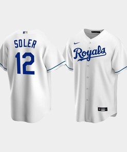Men's Kansas City Royals 12 Jorge Soler White Home Jersey