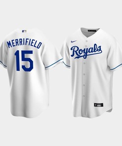 Men's Kansas City Royals 15 Whit Merrifield White Home Jersey