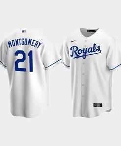 Men's Kansas City Royals 21 Mike Montgomery White Home Jersey
