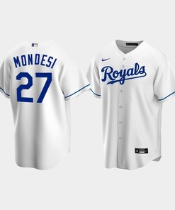 Men's Kansas City Royals 27 Adalberto Mondesi White Home Jersey