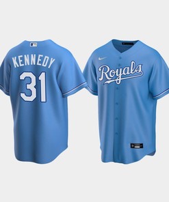 Men's Kansas City Royals 31 Ian Kennedy Light Blue Alternate Jersey