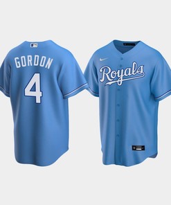Men's Kansas City Royals 4 Alex Gordon Light Blue Alternate Jersey
