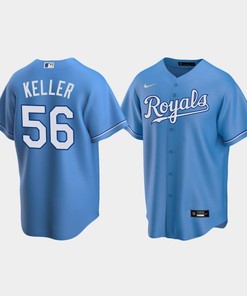 Men's Kansas City Royals 56 Brad Keller Light Blue Alternate Jersey
