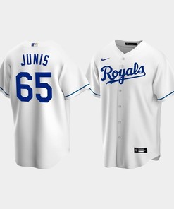 Men's Kansas City Royals 65 Jakob Junis White Home Jersey