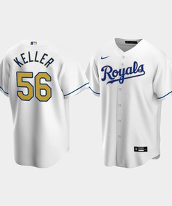 Men's Kansas City Royals Brad Keller 56 White Home Cool Base Jersey