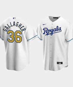Men's Kansas City Royals Cam Gallagher 36 White Home Cool Base Jersey