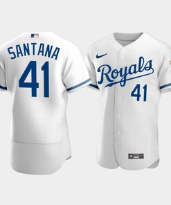 Men's Kansas City Royals Carlos Santana 41 2022-23 White Jersey