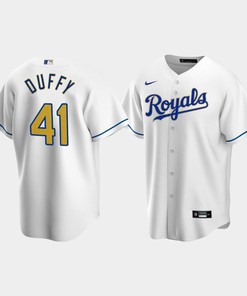 Men's Kansas City Royals Danny Duffy 41 White Home Cool Base Jersey