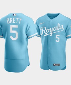 Men's Kansas City Royals George Brett 5 2022-23 Powder Blue Jersey