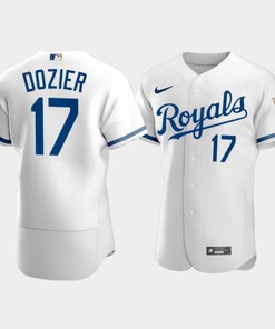 Men's Kansas City Royals Hunter Dozier 17 2022-23 White Jersey