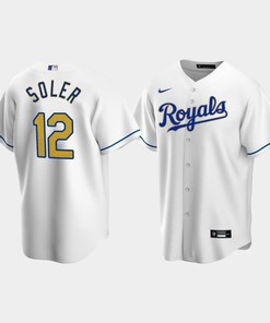 Men's Kansas City Royals Jorge Soler 12 White Home Cool Base Jersey